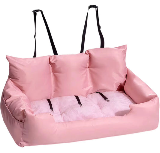 Blush Pink dog car seat, Size XL, for large dogs over 50 lbs or two dogs