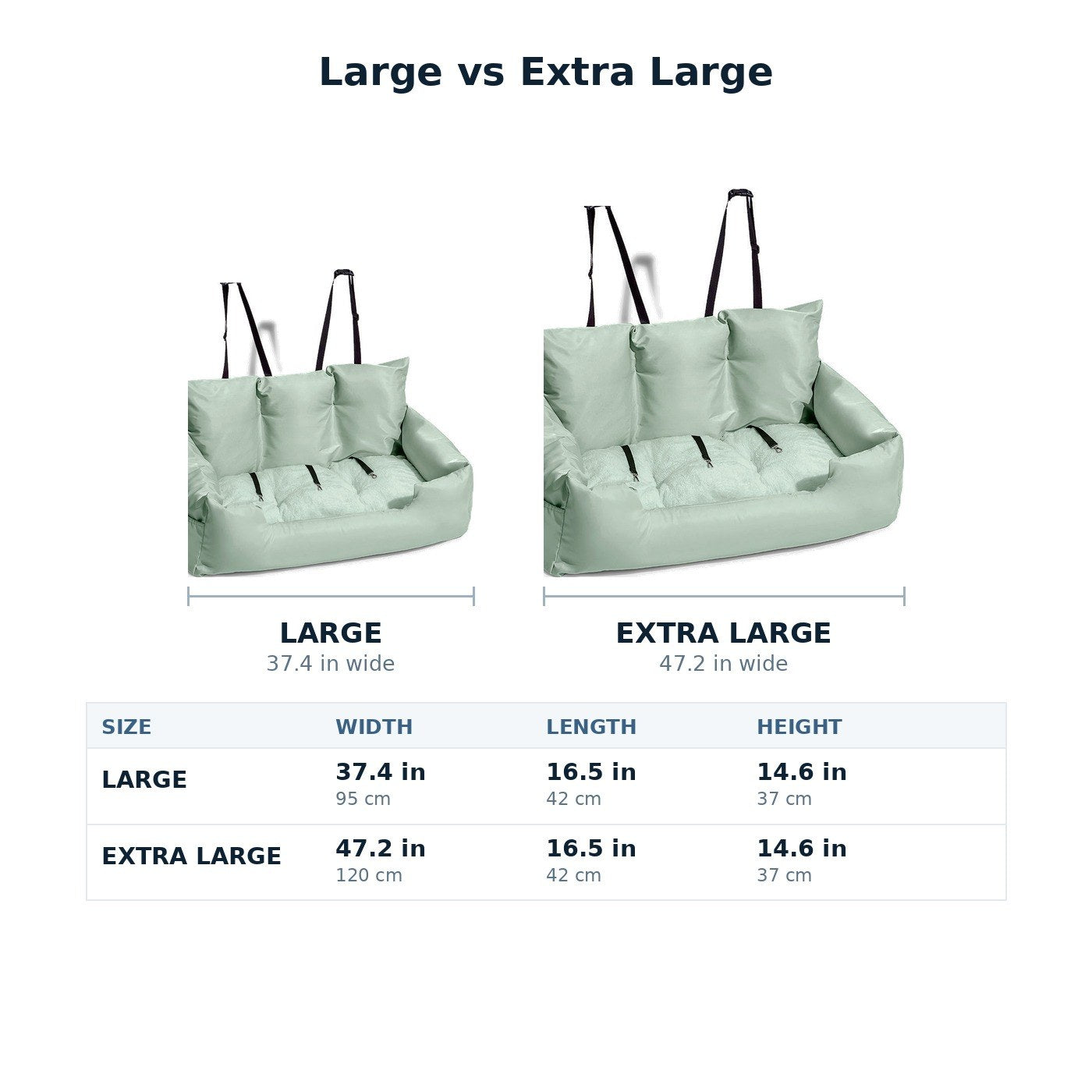 Large Dog Car Seat - Waterproof Travel Bed for Big Dogs