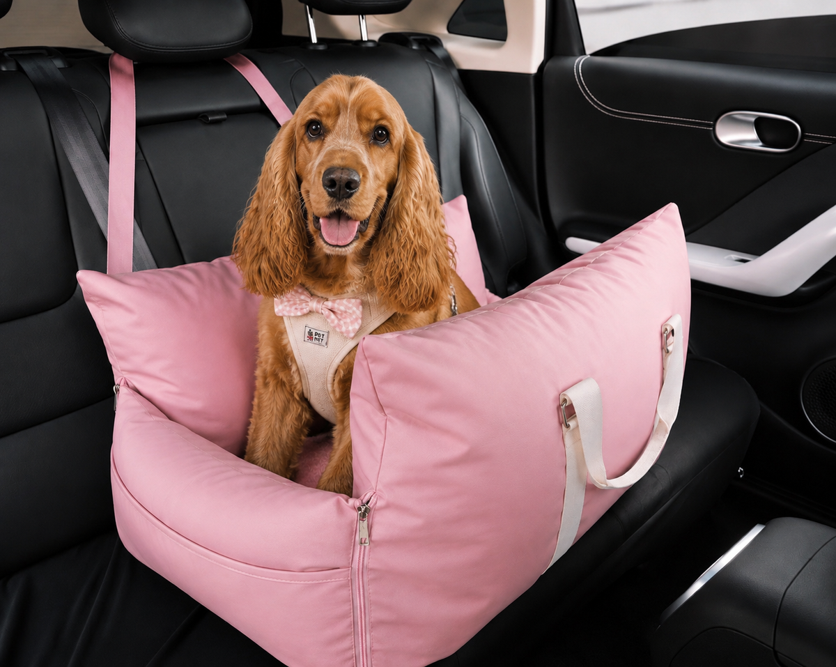Small Dog Car Seat - Waterproof Booster Bed for Small Breeds