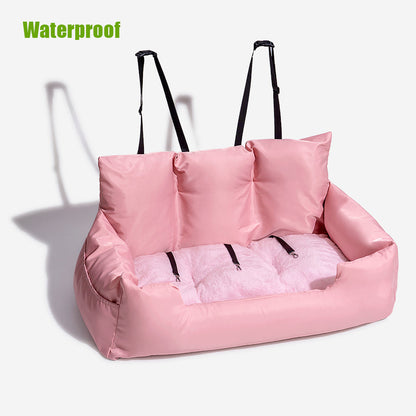 Blush Pink dog car seat, Size L, for large dogs 35 to 50 lbs